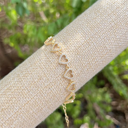 Pulsera corazones zirconias