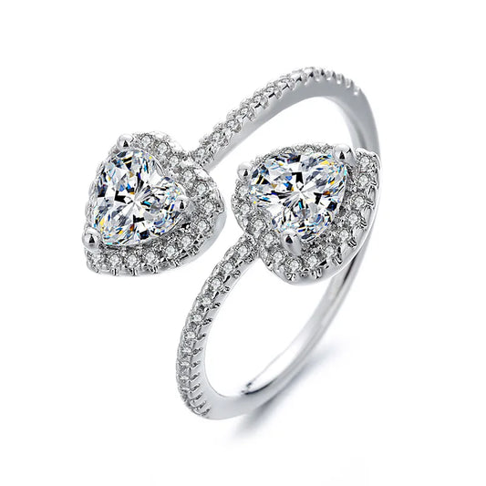 Anillo Corazon Doble